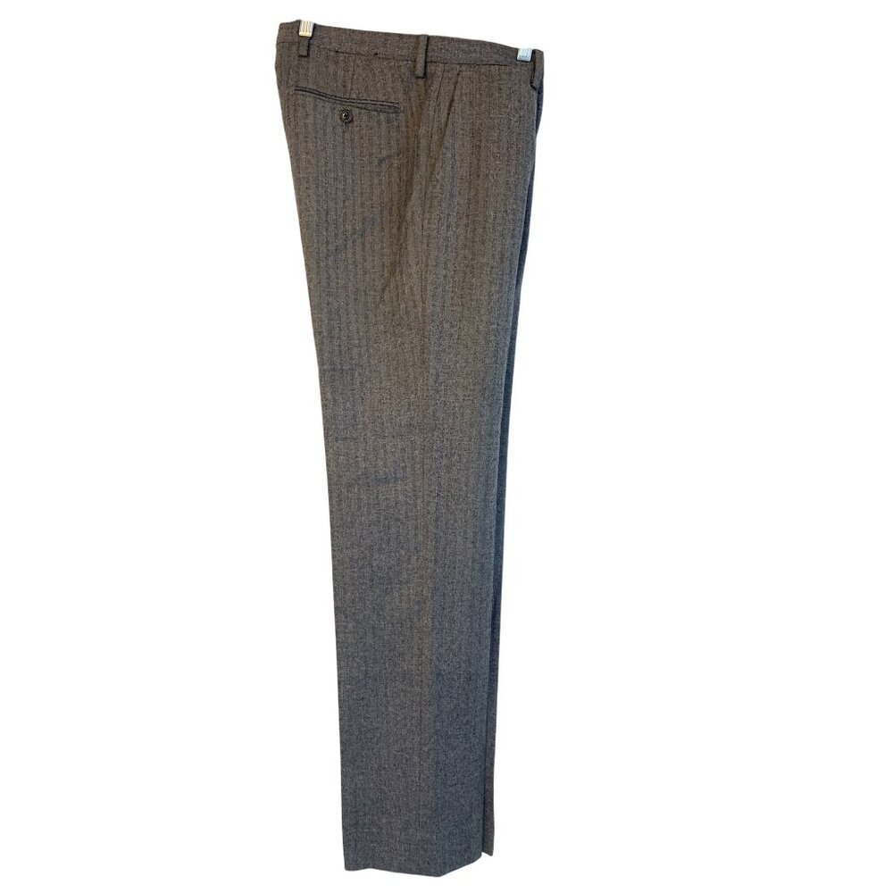 Banana Republic Modern Slim Mens Trousers 30 x 32 Gray Herringbone Wool RR10496